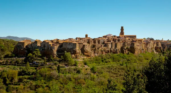 stock image Panorama of Pitigliano town in Tuscany, Italy