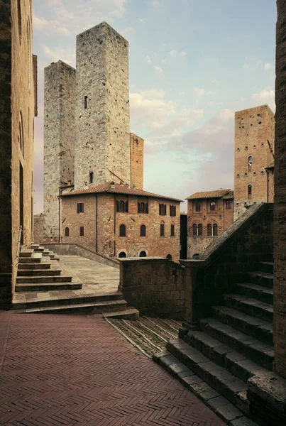 Башни Города Сан Джиминьяно Тоскане Италия — стоковое фото