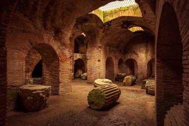 Flavian amphitheater in Pozzuoli town, Naples, Italy clipart