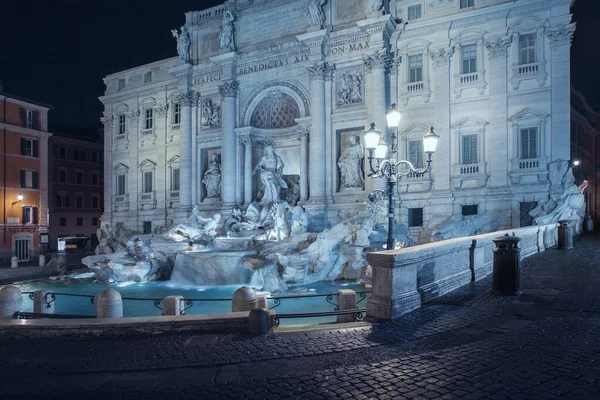 Fuente Trevi Por Noche Ciudad Roma Italia — Foto de Stock