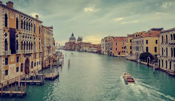 Panorama Van Venetië Vanaf Accademia Bridge Italië Rechtenvrije Stockfoto's