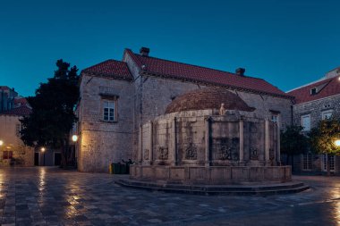 Large Onofrio fountain in old town of Dubrovnik, Croatia clipart