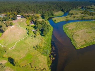 Litvanya 'da Nemunas ve Merkys nehri kıyısında Merkine tepesi. Dainava bölgesinin sembolü