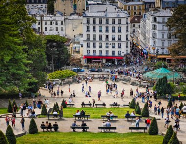 09 25 2024 - Paris, France. View of Square Louise Michel and Montmartre panorama from The Basilica of the Sacre-Coeur clipart