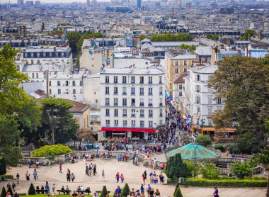 09 25 2024 - Paris, France. View of Square Louise Michel and Montmartre panorama from The Basilica of the Sacre-Coeur clipart