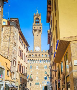 01 19 2025 Floransa, İtalya. Palazzo Vecchio, İtalya 'nın Floransa kentinde bulunan bir şehirdir.