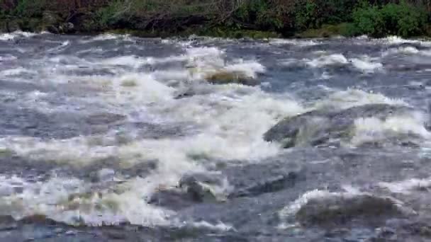 River Dee Fluye Por Última Vez Debido Alto Nivel Agua — Vídeos de Stock