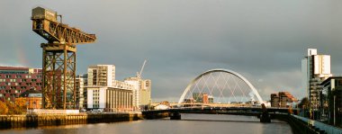 Redundant shipbuilding crane at Finnieston by the River Clyde UK