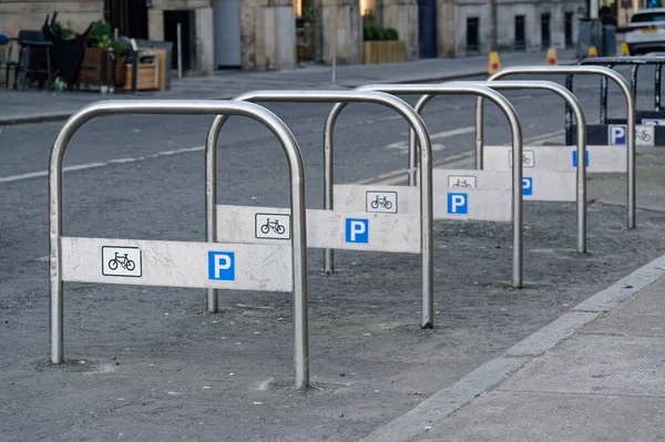 Cycle Stand Rack Encourage Cycling Walking Work While Using Public — Stock Photo, Image