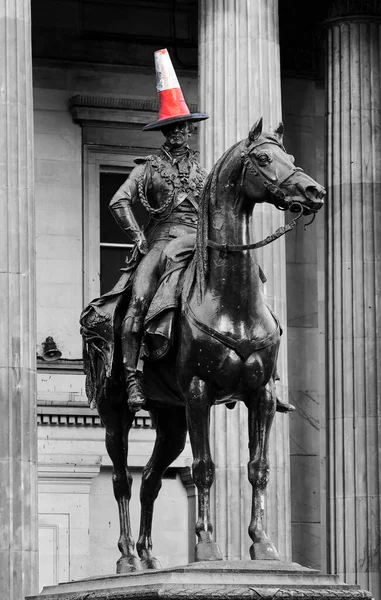 stock image The equestrian statue of Arthur Wellesley, 1st Duke of Wellington in Glasgow UK
