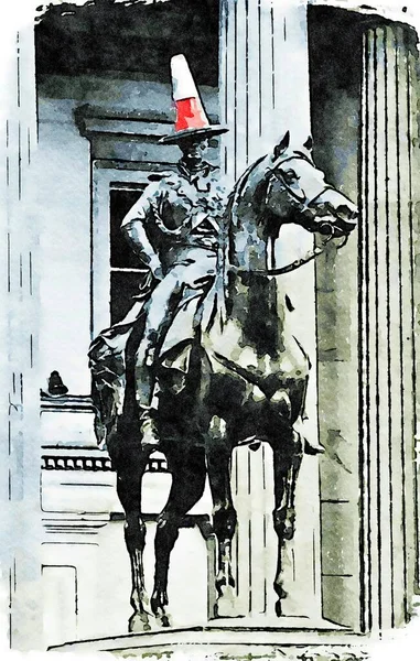Statua Equestre Arthur Wellesley Duca Wellington Glasgow Regno Unito — Foto Stock