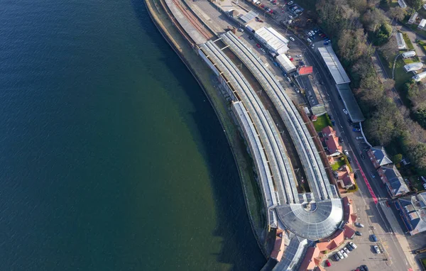 威玛士湾火车站可从英国上空看到 — 图库照片