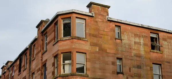 Mieszkania Rady Ubogich Osiedlach Mieszkaniowych Wieloma Problemami Socjalnymi Port Glasgow — Zdjęcie stockowe
