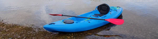 Blue Kayak Moored Loch Lomond Island — Fotografia de Stock