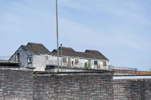 stock image Council flats in poor housing estate with many social welfare issues in Port Glasgow UK