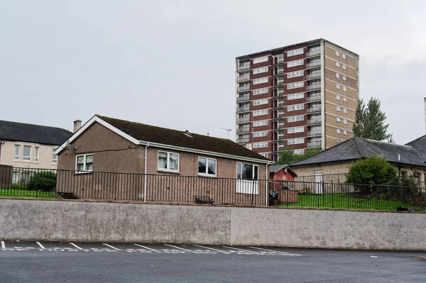 High rise council flat in poor housing estate UK