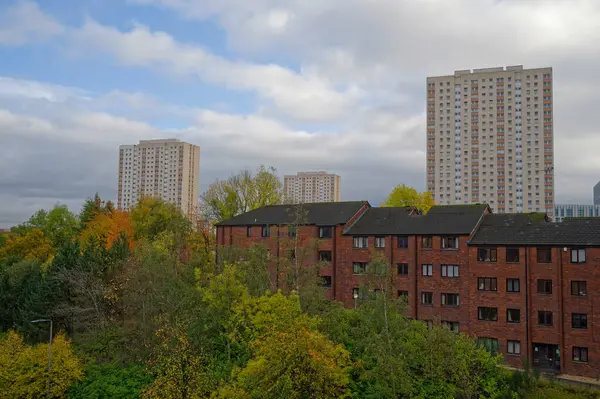 High rise council flats in poor housing estate UK
