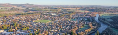 Aberdeenshire İngiltere 'deki Banchory köyünün hava manzarası.