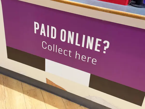 Collect online internet shopping sign in shop UK