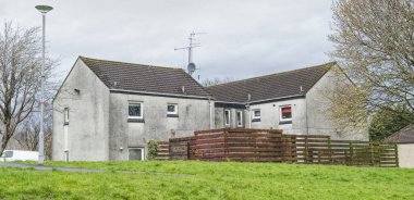 Glasgow İngiltere 'de terk edilmiş fakir konutlardaki belediye daireleri