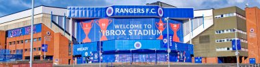 Rangers football stadium entrance in Ibrox clipart