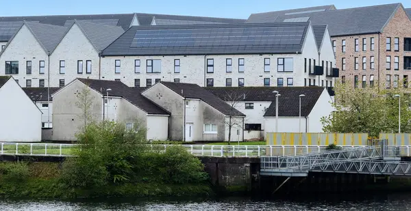 stock image Council flats in poor housing estate in Glasgow UK