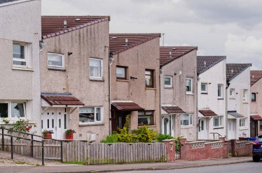 Glasgow İngiltere 'deki fakir konutlardaki konut daireleri