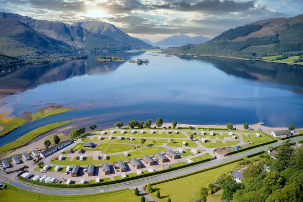 stock image Caravan camping park site at Invercoe in the Highlands Scotland UK