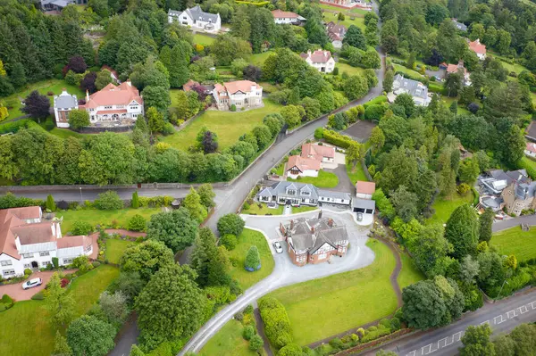 stock image Luxury houses viewed from above in Kilmacolm UK