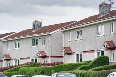 Glasgow İngiltere 'deki fakir konutlardaki konut daireleri
