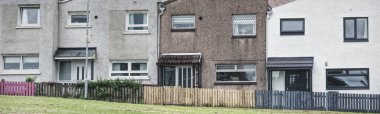 Glasgow İngiltere 'deki fakir konutlardaki konut daireleri