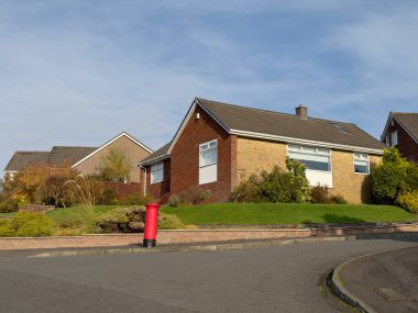 Council flats in poor housing estate in Glasgow UK clipart