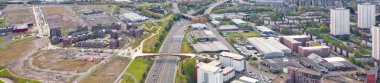 Glasgow aerial view looking west from Port Dundas UK clipart