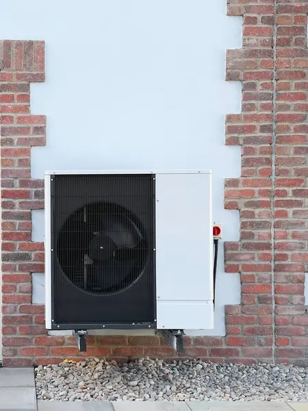 Modern İngiltere evini ısıtmak ve soğutmak için ısı pompası yoğunlaştırıcı üniteleri