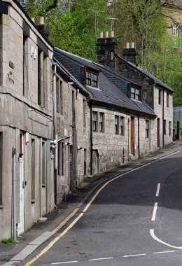 Glasgow İngiltere 'deki fakir konutlarda kiralık konutlar.