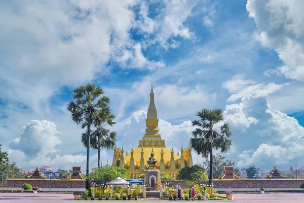 stock image Pha That Luang Temple, The Golden Pagoda in VIENTIANE ,LAOS PDR.