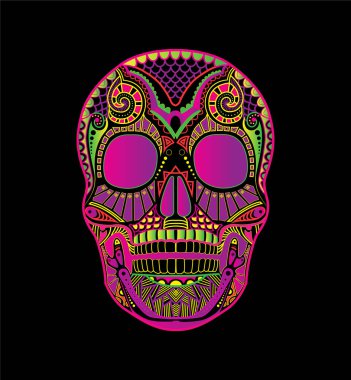 Meksika şeker kafatası, neon rengi