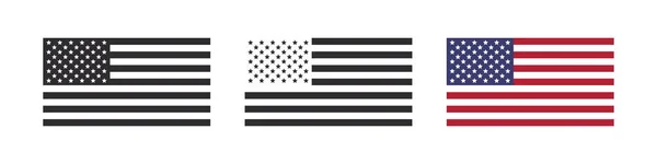 Vlajky Spojených Států Amerických Ikony Vlajky Vektorová Ilustrace — Stockový vektor