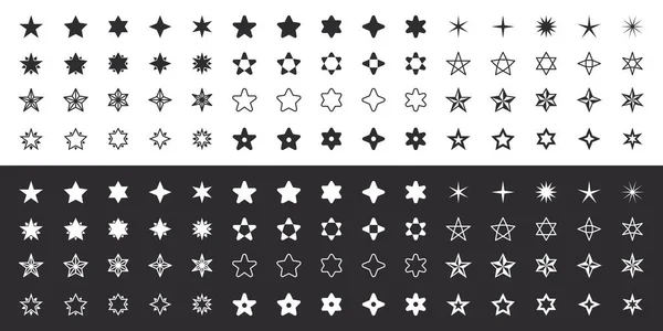 星のアイコンセット 星の様々な形 星のアイコンの評価 ベクターイラスト — ストックベクタ