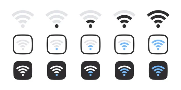 Drahtlose Und Wifi Symbole Moderne Wifi Signalsymbole Drahtloses Internet Vektorsymbole — Stockvektor