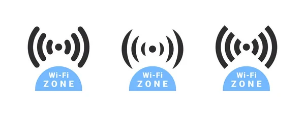 無料のWifiアイコン 無線と無線Lanのアイコン ワイヤレスインターネットシンボル ベクターアイコン — ストックベクタ