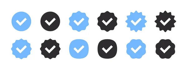 stock vector Verification icons. Verified badge. Verified badge profile set. Check mark icons. Vector illustration