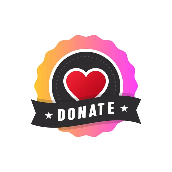 Insignia Del Concepto Donación Donación Caridad Donar Iconos Ilustración Vectorial — Vector de stock