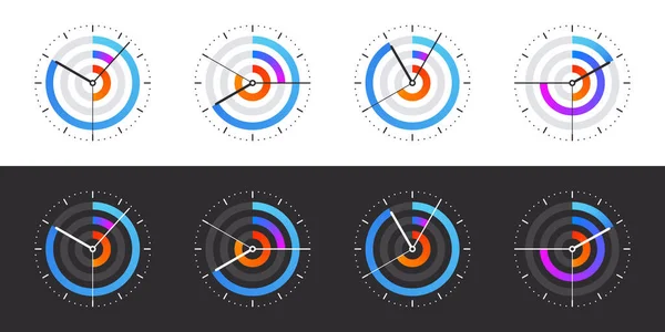 stock vector Smart watch dial. Clock face blank set. Vector clock hands. Vector illustration