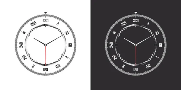 顔を見て 概念的な時計の顔 スマートウォッチダイヤル 時計は白と黒の背景に面しています ベクターイラスト — ストックベクタ
