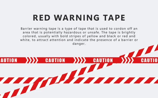 Rote Warnbänder Markierungsband Absperrband Vorsicht Tonbänder Vektorskalierbare Grafik — Stockvektor