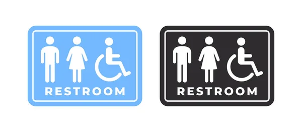 Restroom Icons Water Closet Restroom People Physical Disabilities Vector Scalable — Stock Vector