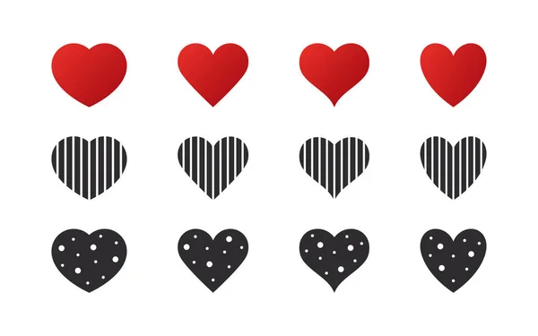 Red Hearts Sinais Coração Corações Várias Formas Gráficos Escaláveis Vetoriais —  Vetores de Stock