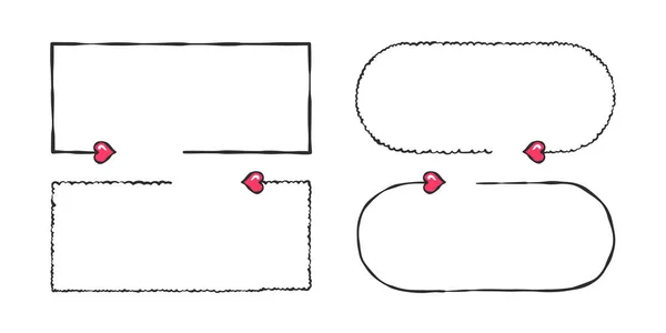 Cadres Caniche Cadres Dessinés Main Forme Cœur Graphismes Vectoriels Évolutifs — Image vectorielle