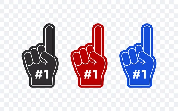 Fächerschaumfinger Schaumschläger Mit Hashtags Finger Zeigen Nach Oben Vektorskalierbare Grafik lizenzfreie Stockillustrationen
